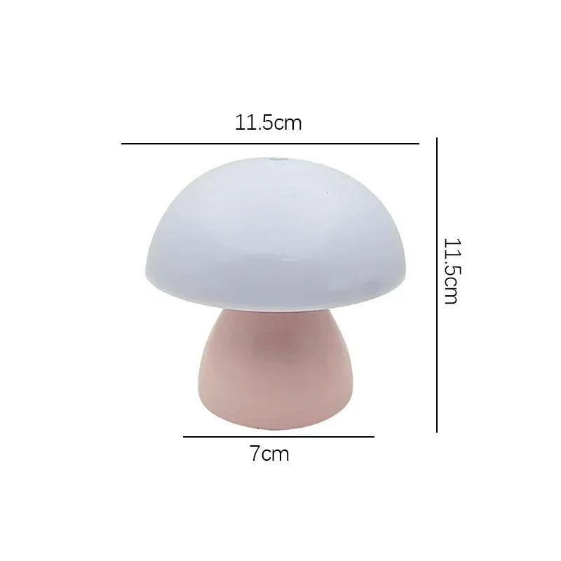 Mushroom LED Table Lamp Touch Dimming USB Charging Night Light