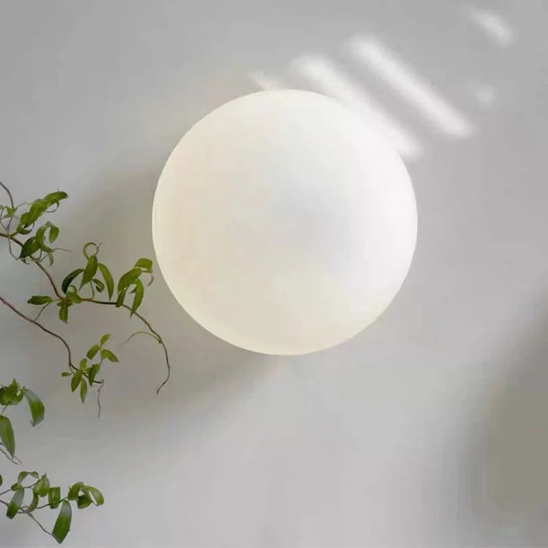 Nordic Milky White Glass Ball Wall Lamp