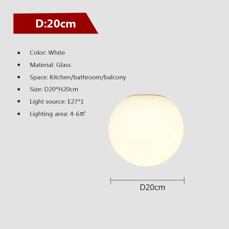 Nordic Milky White Glass Ball Wall Lamp