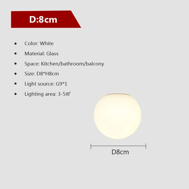 Nordic Milky White Glass Ball Wall Lamp