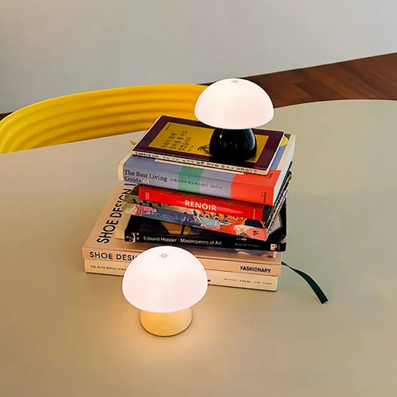 Mushroom LED Table Lamp Touch Dimming USB Charging Night Light