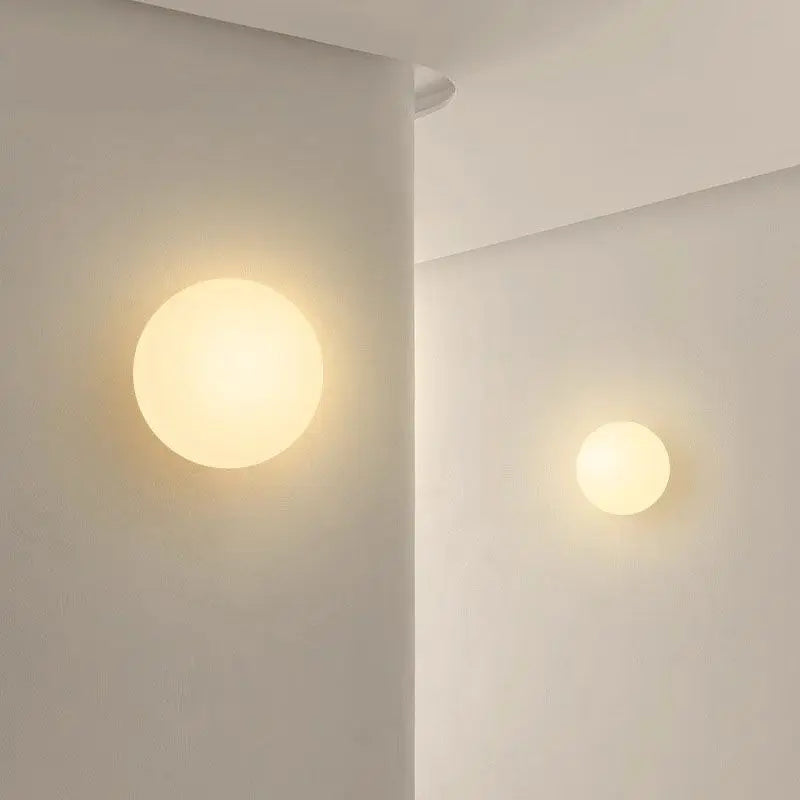 Nordic Milky White Glass Ball Wall Lamp
