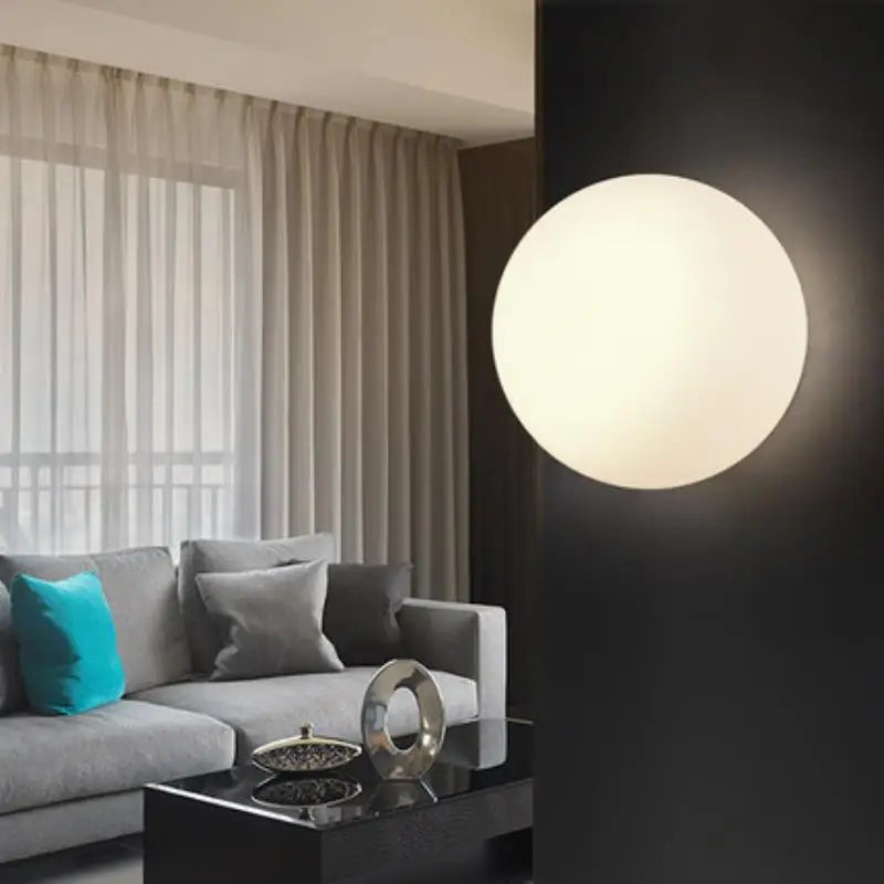 Nordic Milky White Glass Ball Wall Lamp