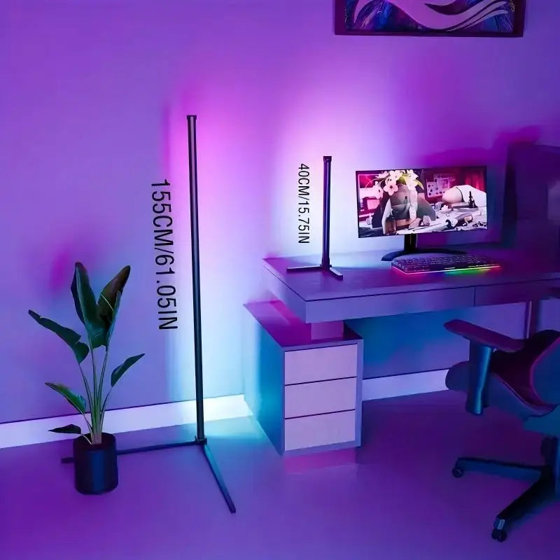 Modern RGB Corner Floor Lamp with Music Sync